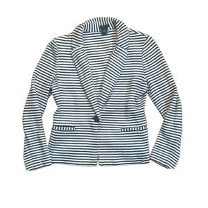 Ann Taylor Black and White Striped Blazer